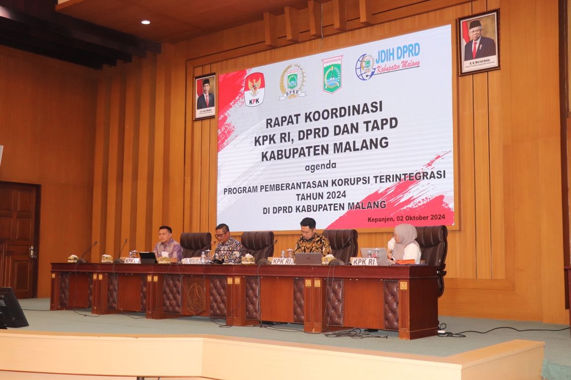 RAPAT KOORDINASI  PEMBERANTASAN KORUPSI  WILAYAH JAWA TIMUR KABUPATEN MALANG